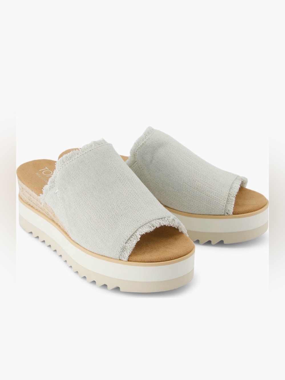 Tom’s Diane Platform Mule Sandal, Light Khaki